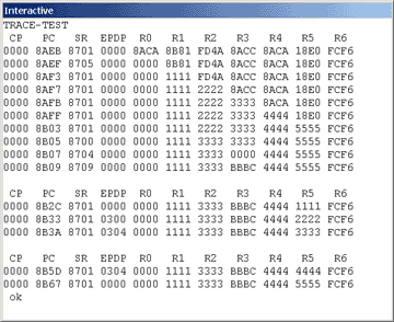 Trace of TDS2020F assembler code
